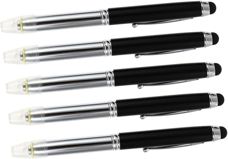 5Pcs Black Stylus Pen Multi Function Capacitive Ballpoint For Tablets Smartphones - Image 1